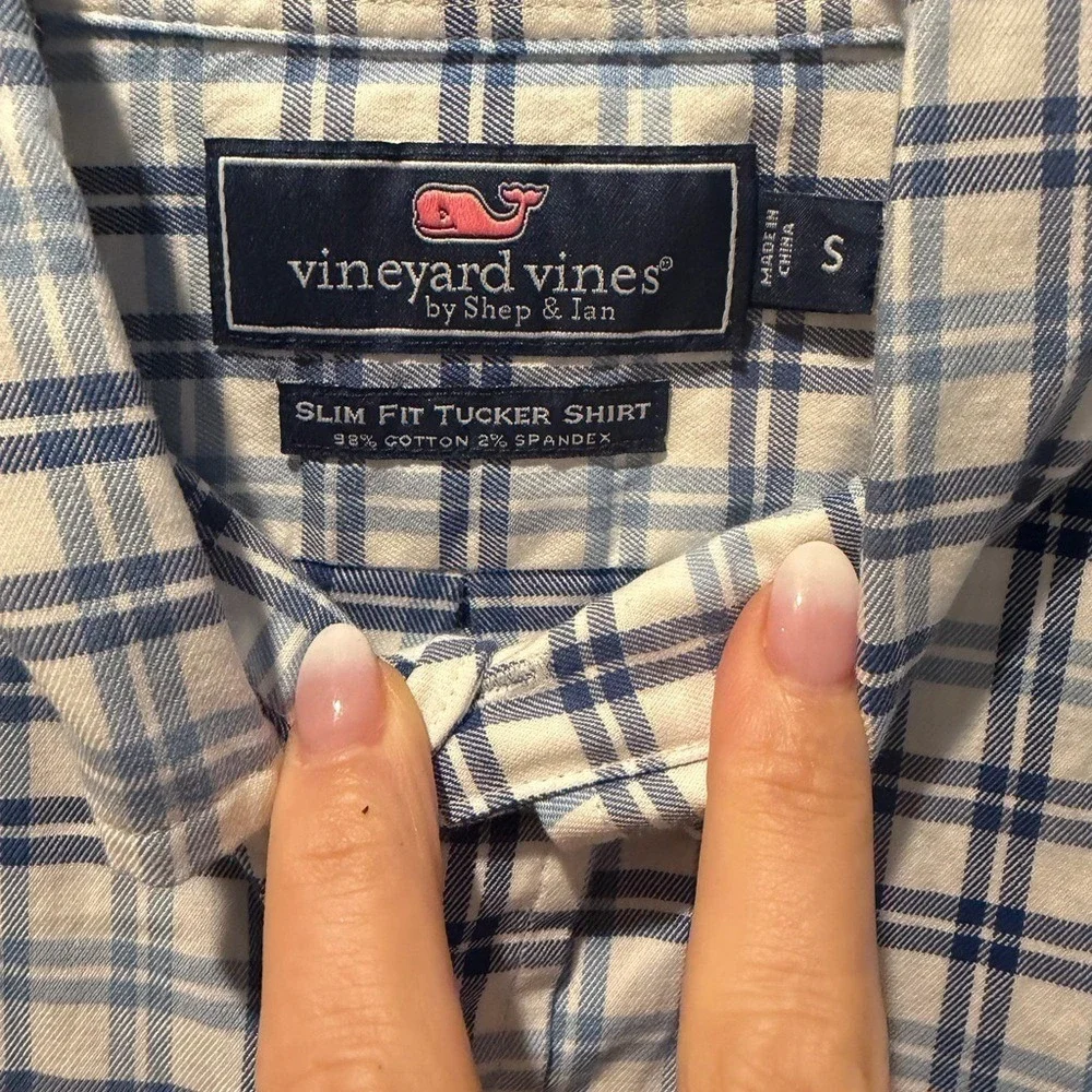 Vineyard Vines Men's Slim-Fit Tucker Plaid Button‎ Down Stretch Shirt Size Small